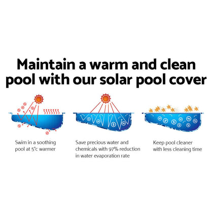 Aquabuddy Pool Cover 500 Micron 10x4m Swimming Pool Solar Blanket Blue-Pool Covers-PEROZ Accessories