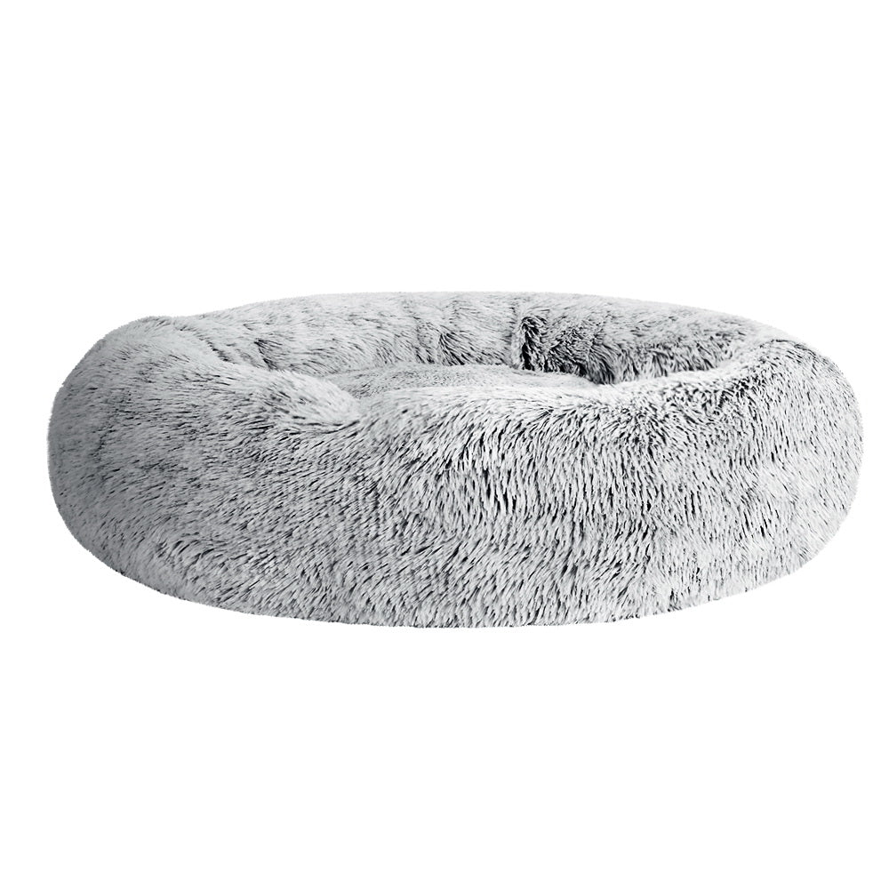 i.Pet Pet Bed Dog Cat 90cm Large Calming Soft Plush Light Charcoal-Pet Beds-PEROZ Accessories