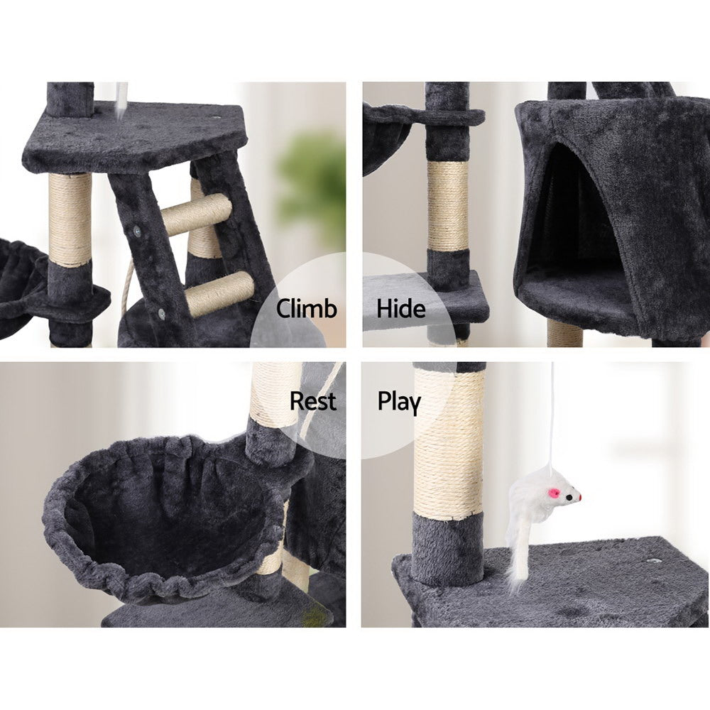 i.Pet Cat Tree 120cm Tower Scratching Post Scratcher Wood Condo House Bed Toys-Cat Trees-PEROZ Accessories