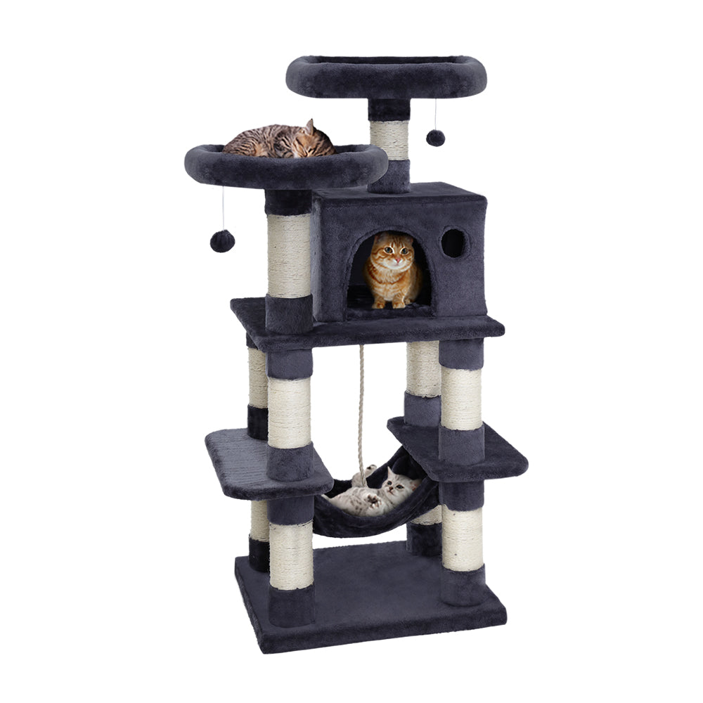 i.Pet Cat Tree 145cm Tower Scratching Post Scratcher Wood Condo House Large Bed-Cat Trees-PEROZ Accessories