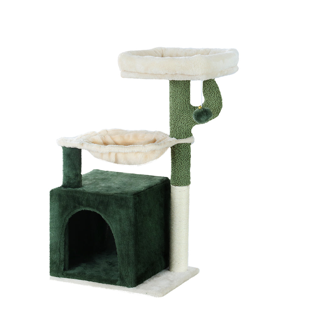 i.Pet Cat Tree 78cm Scratching Post Tower Scratcher Wood Condo House Bed Toys Green-Cat Trees-PEROZ Accessories