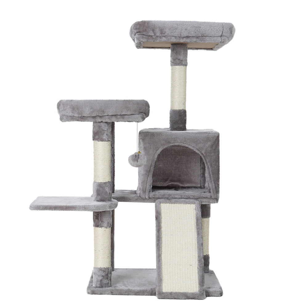 i.Pet Cat Tree 103cm Tower Scratching Post Scratcher Wood Condo House Trees Grey-Cat Trees-PEROZ Accessories