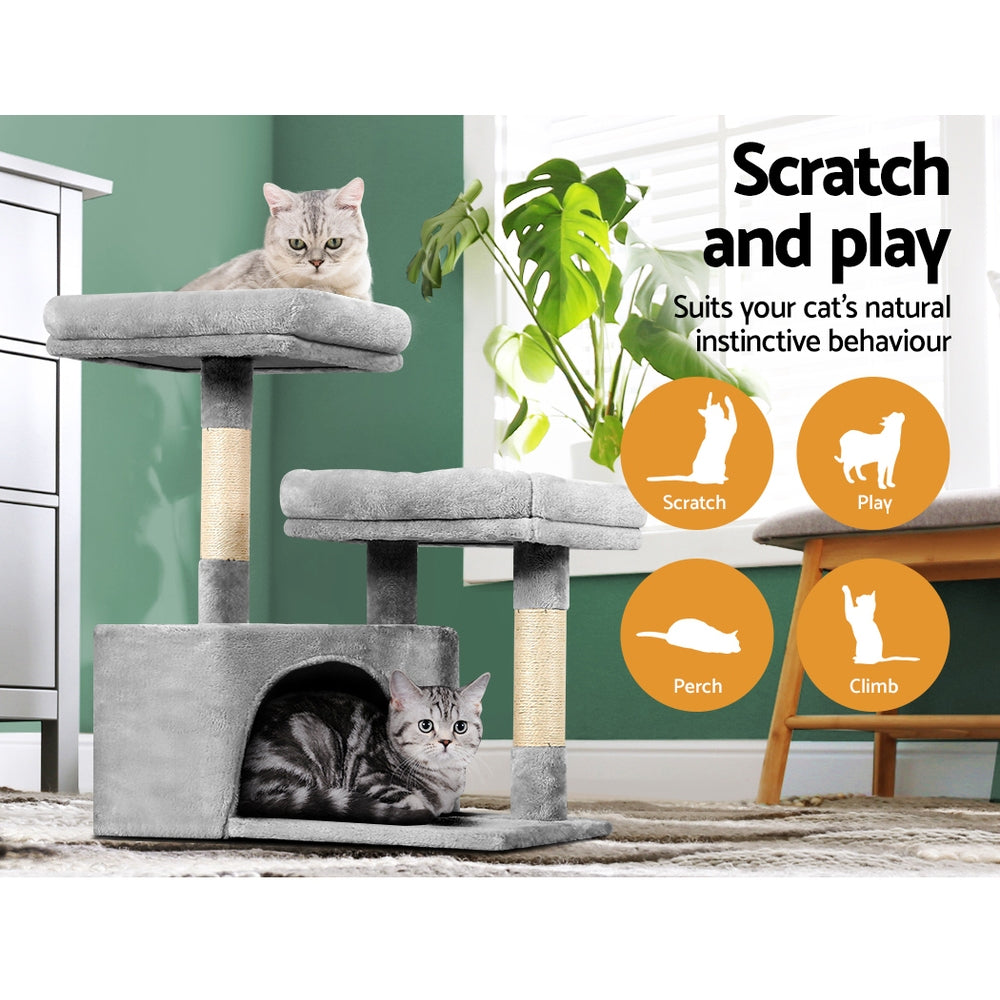 i.Pet Cat Tree 69cm Scratching Post Tower Scratcher Wood Condo House Bed Trees-Cat Trees-PEROZ Accessories