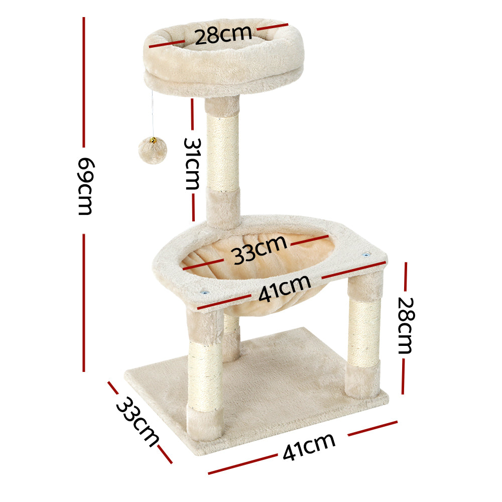 i.Pet Cat Tree 69cm Scratching Post Tower Scratcher Wood Condo Toys House Bed-Cat Trees-PEROZ Accessories