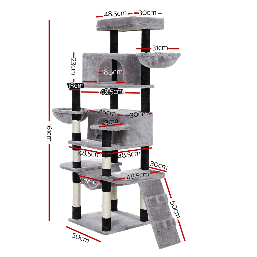 i.Pet Cat Tree 161cm Tower Scratching Post Scratcher Wood Condo House Play Bed-Cat Trees-PEROZ Accessories