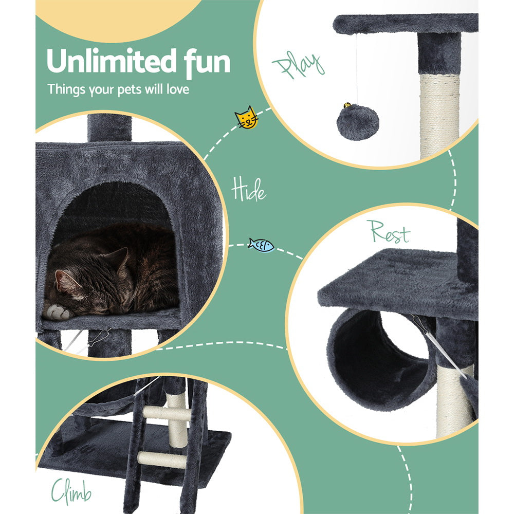 i.Pet Cat Tree 144cm Tower Scratching Post Scratcher Wood Condo Toys House Bed-Cat Trees-PEROZ Accessories