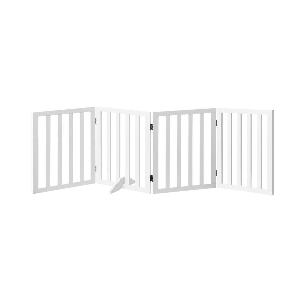 Alopet Wooden Pet Gate Dog Fence Safety Stair Barrier Security Door 4 Panels-Dog Fence-PEROZ Accessories