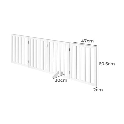 Alopet Wooden Pet Gate Dog Fence Safety Stair Barrier Security Door 4 Panels-Dog Fence-PEROZ Accessories