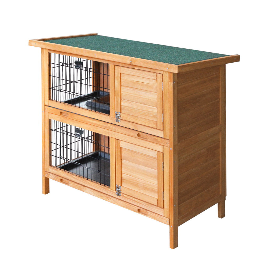 i.Pet Rabbit Hutch 91.5cm x 45cm x 82cm Chicken Coop Large Wooden House Run Cage Pet Bunny-Pet Care &gt; Coops &amp; Hutches-PEROZ Accessories