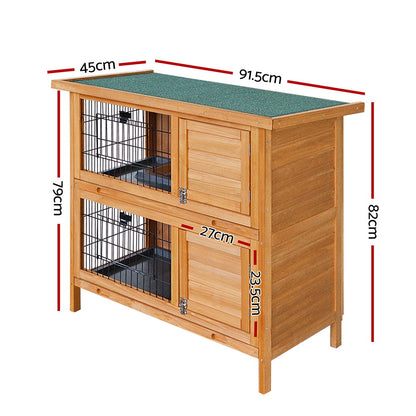 i.Pet Rabbit Hutch 91.5cm x 45cm x 82cm Chicken Coop Large Wooden House Run Cage Pet Bunny-Pet Care &gt; Coops &amp; Hutches-PEROZ Accessories