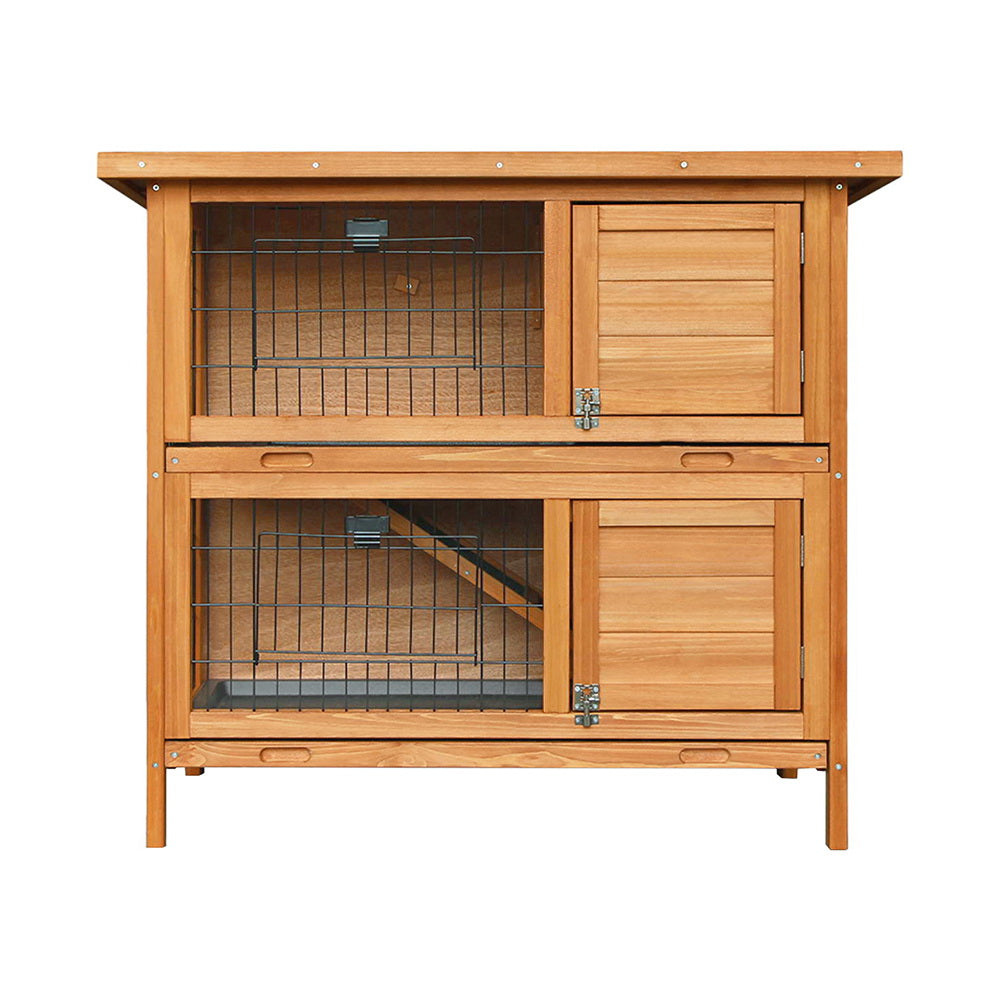 i.Pet Rabbit Hutch 91.5cm x 45cm x 82cm Chicken Coop Large Wooden House Run Cage Pet Bunny-Pet Care &gt; Coops &amp; Hutches-PEROZ Accessories