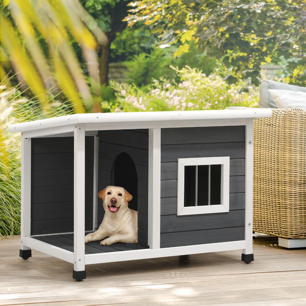 Alopet Dog Kennel House Outdoor Pet Wooden Cage Kennels Indoor Cabin Box Awning-Wooden Kennel-PEROZ Accessories