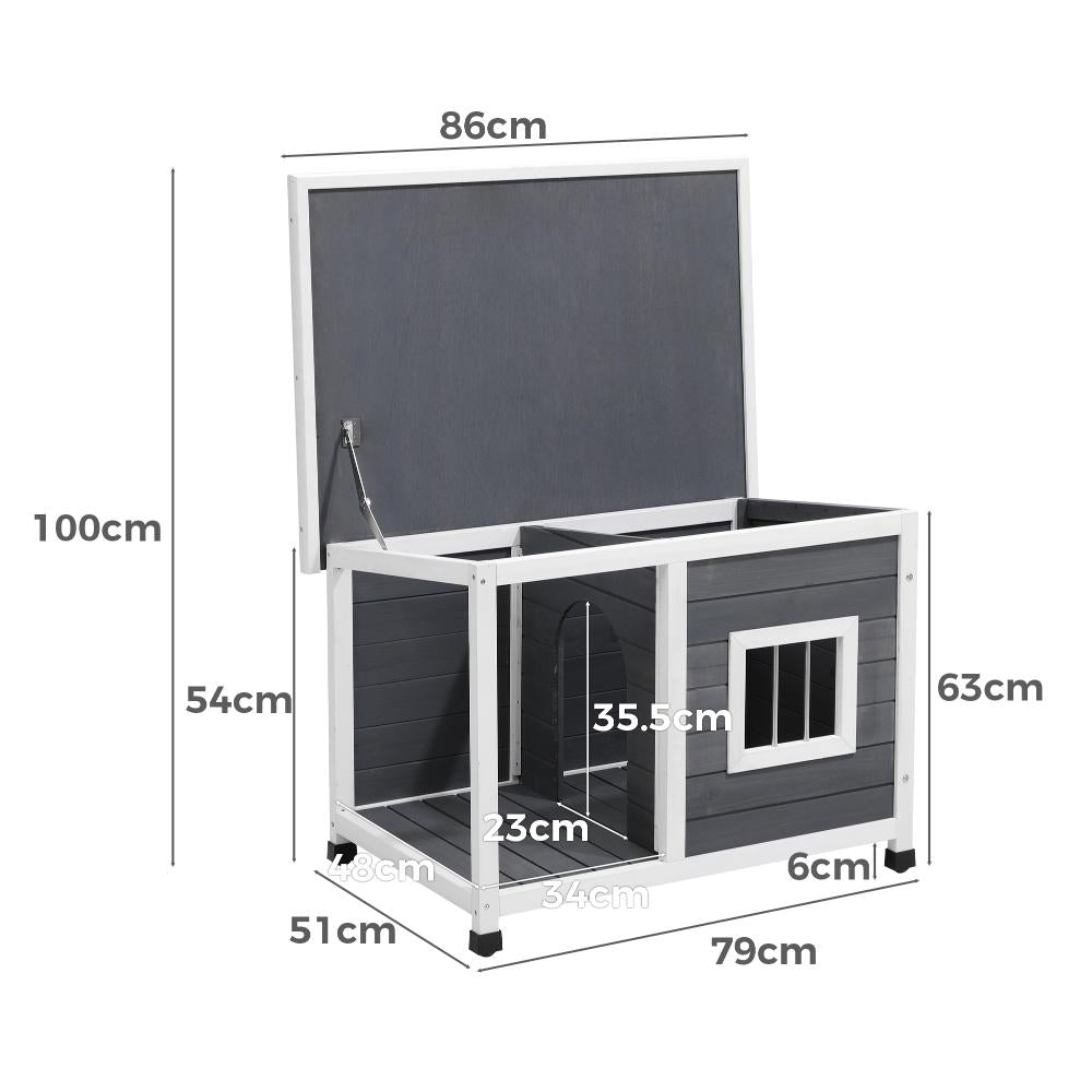 Alopet Dog Kennel House Outdoor Pet Wooden Cage Kennels Indoor Cabin Box Awning-Wooden Kennel-PEROZ Accessories