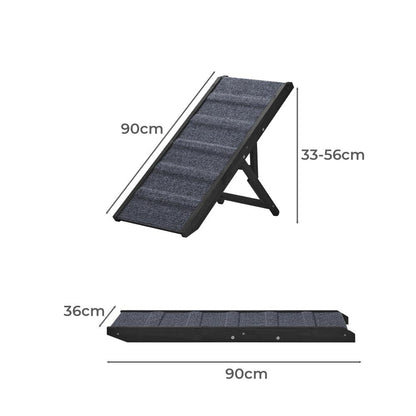 Alopet Dog Pet Ramp Adjustable Height Dogs Stairs Bed Sofa Car Foldable 90cm-Pet Product-PEROZ Accessories