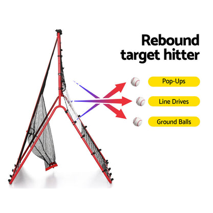 Everfit Baseball Net Rebound Pitching Kit Target Hitter 2 in 1 Training Aid-Sports &amp; Fitness &gt; Ball Sports &gt; Basketball &amp; Basketball Accessories-PEROZ Accessories