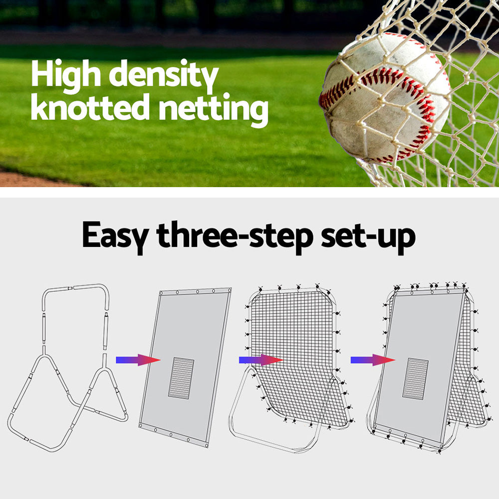 Everfit Baseball Net Rebound Pitching Kit Target Hitter 2 in 1 Training Aid-Sports &amp; Fitness &gt; Ball Sports &gt; Basketball &amp; Basketball Accessories-PEROZ Accessories