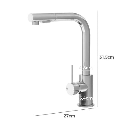 Welba Kitchen Mixer Tap Pull Out Faucet Sink Basin Brass Swivel 2 Modes Chrome-Faucet-PEROZ Accessories