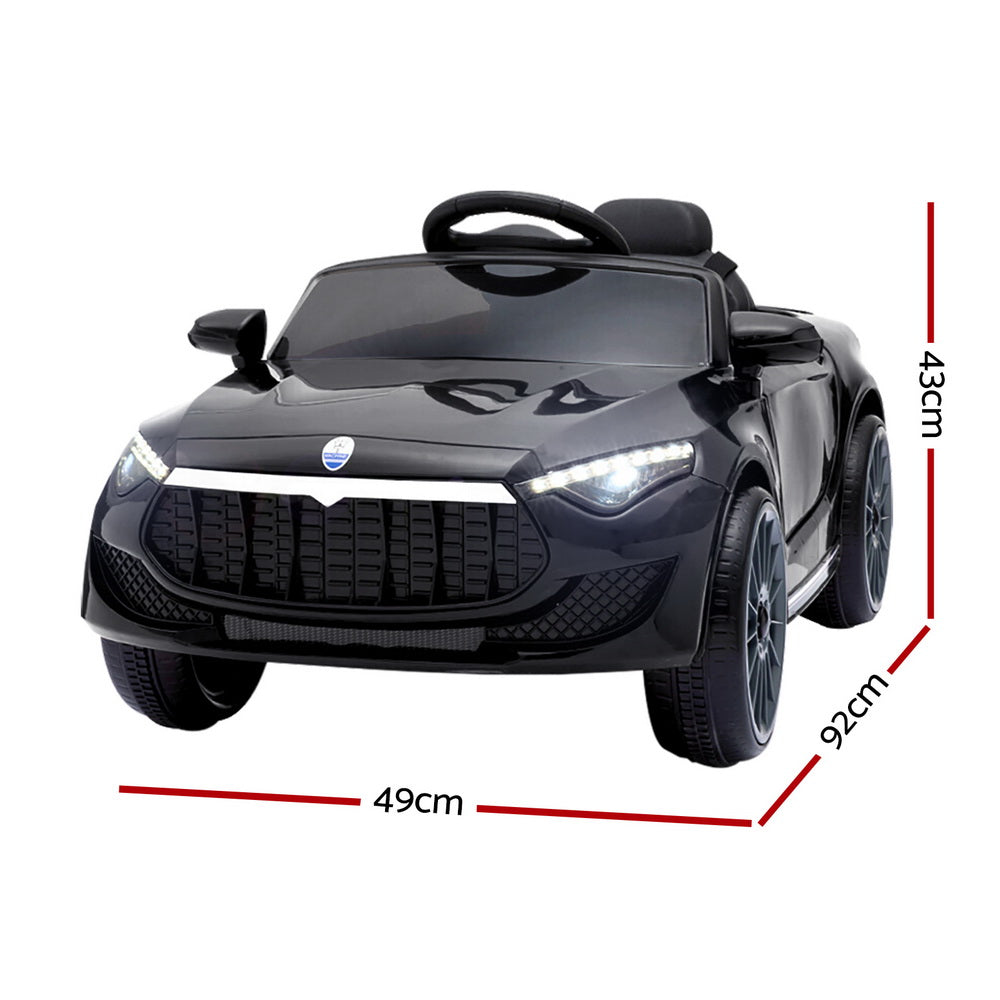 Rigo Kids Electric Ride On Car Toys Cars Horn Music Remote Control 12V Black-Ride on Toys - Cars-PEROZ Accessories