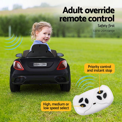 Rigo Kids Electric Ride On Car Toys Cars Horn Music Remote Control 12V Black-Ride on Toys - Cars-PEROZ Accessories