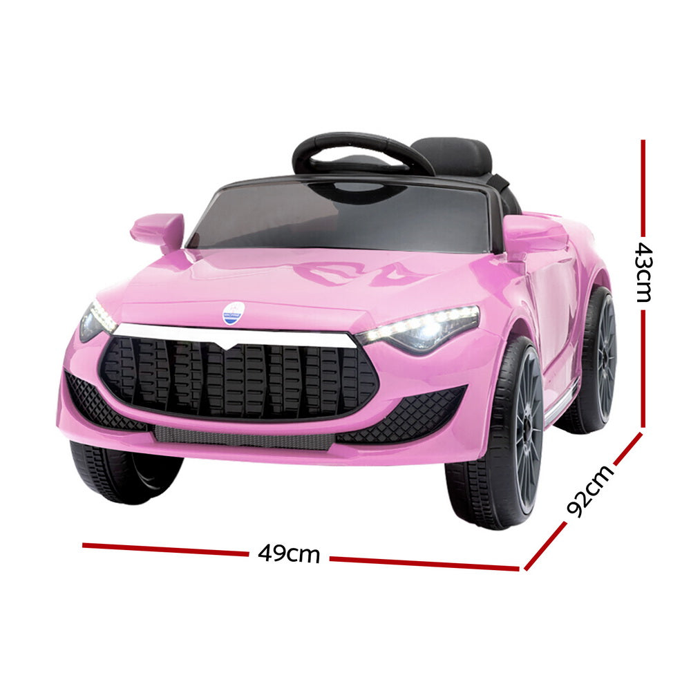 Rigo Kids Electric Ride On Car Toys Cars Headlight Music Remote Control 12V Pink-Ride on Toys - Cars-PEROZ Accessories