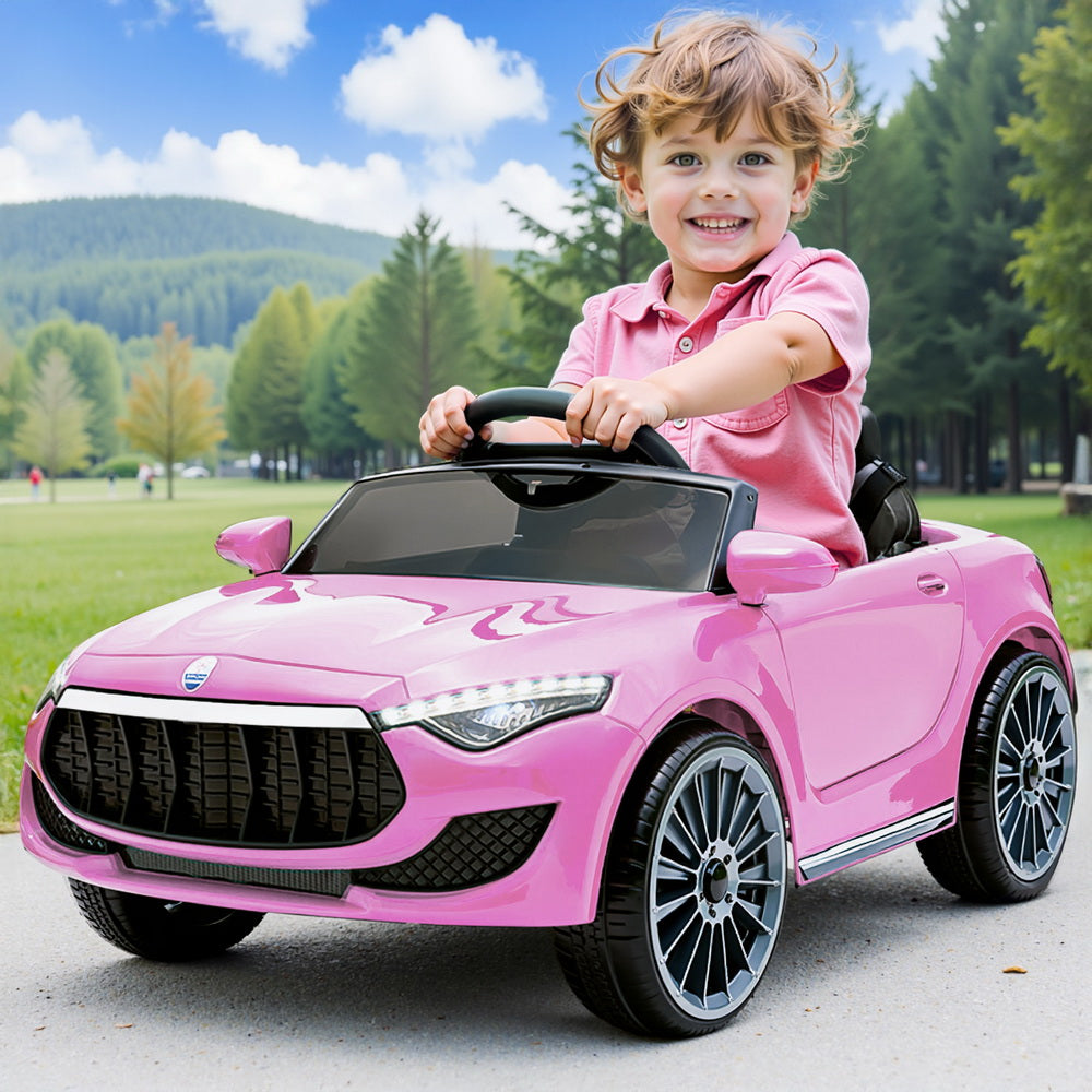 Rigo Kids Electric Ride On Car Toys Cars Headlight Music Remote Control 12V Pink-Ride on Toys - Cars-PEROZ Accessories