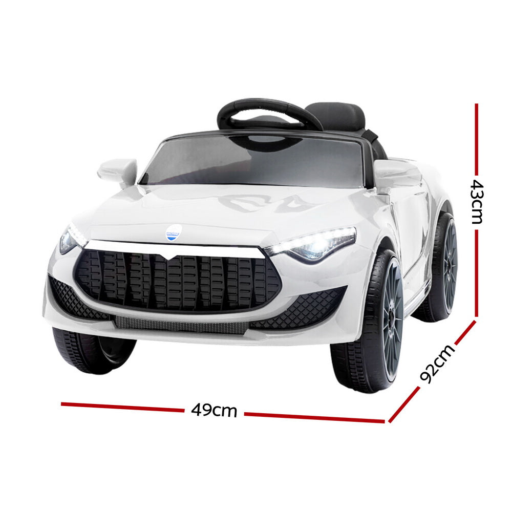 Rigo Kids Electric Ride On Car Cars Music Headlight Remote Control 12V White-Ride on Toys - Cars-PEROZ Accessories