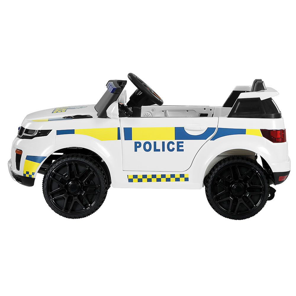 Rigo Kids Electric Ride On Patrol Police Car Horn Music Remote White-Ride on Toys - Cars-PEROZ Accessories