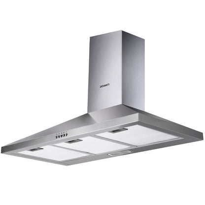 Devanti 900mm Range Hood 90cm Rangehood Stainless Steel-Rangehoods-PEROZ Accessories