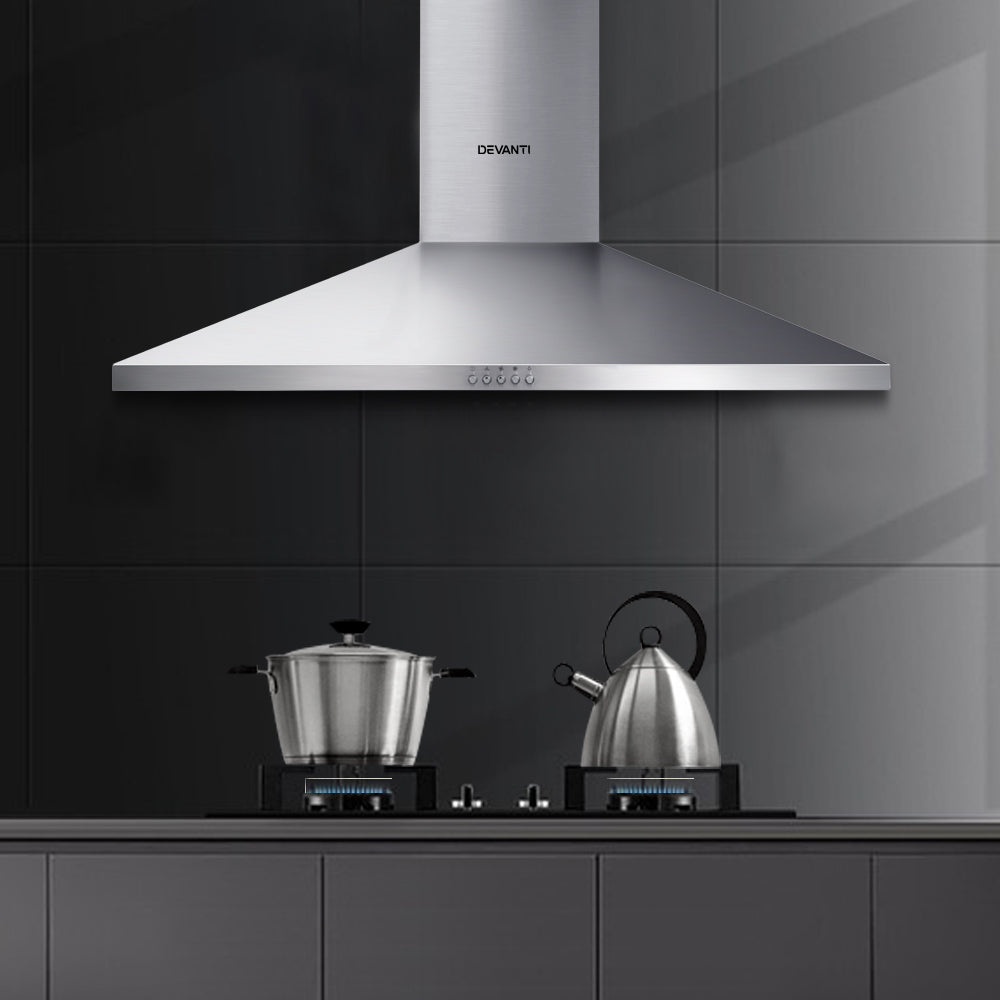 Devanti 900mm Range Hood 90cm Rangehood Stainless Steel-Rangehoods-PEROZ Accessories