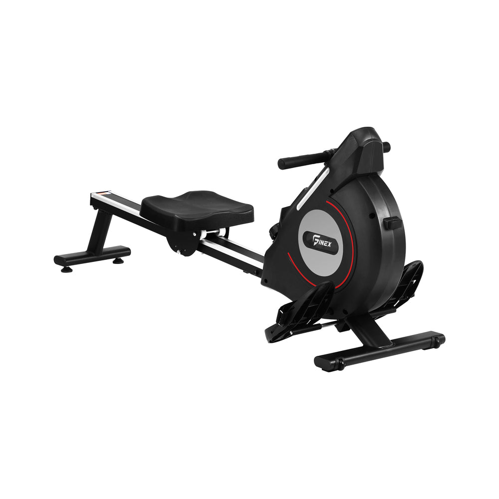 Finex Rowing Machine Rower Magnetic Resistance Exercise Fitness Black-Rowing Machine-PEROZ Accessories