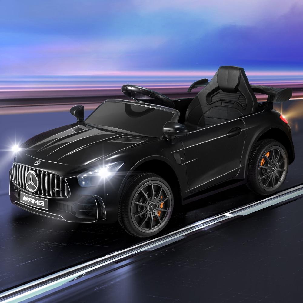 Kids Ride On Car Mercedes-Benz AMG GTR Licensed Remote Electric Toy Gift 12V Black-Ride On Car-PEROZ Accessories