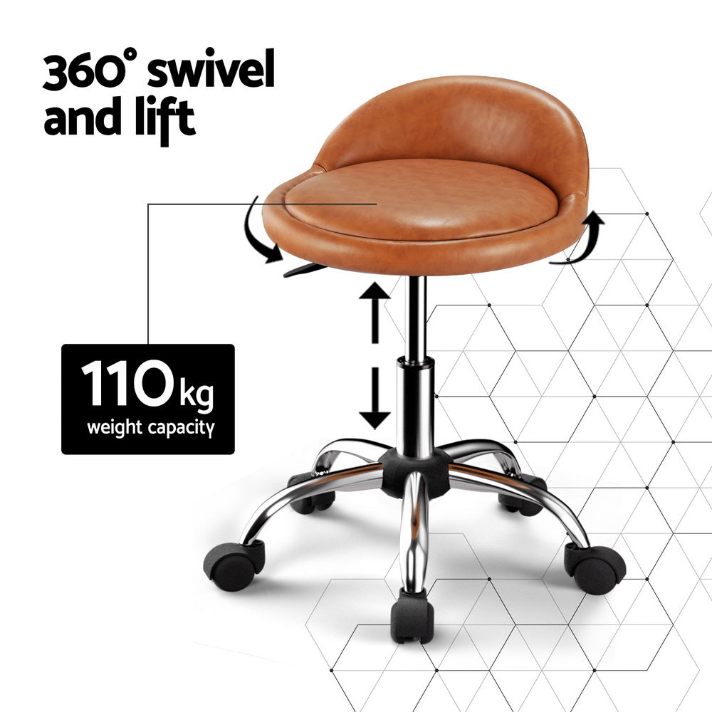 Artiss Salon Stool Swivel Chair Backrest Chairs-Furniture &gt; Bar Stools &amp; Chairs-PEROZ Accessories