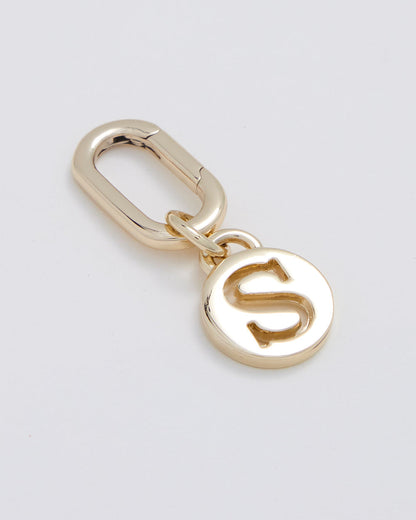 Letter S Charm With Oval Hinge Ring Clip-Accessories-PEROZ Accessories