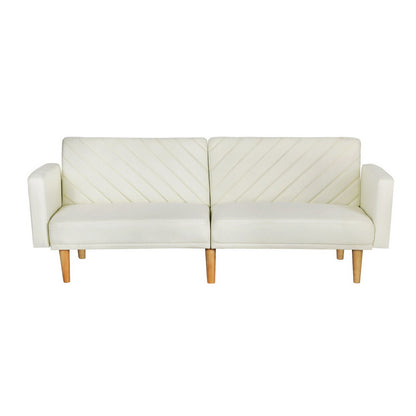 Artiss Sofa Bed 3 Seater Tilted Faux Linen Beige-Furniture &gt; Living Room-PEROZ Accessories