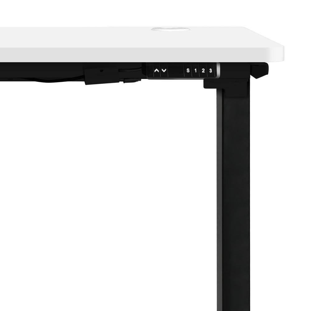 Oikiture Standing Desk Electric Height Adjustable Motorised Sit Stand Desk Rise - Black/White - 1200mm x 600mm-Standing Desks-PEROZ Accessories