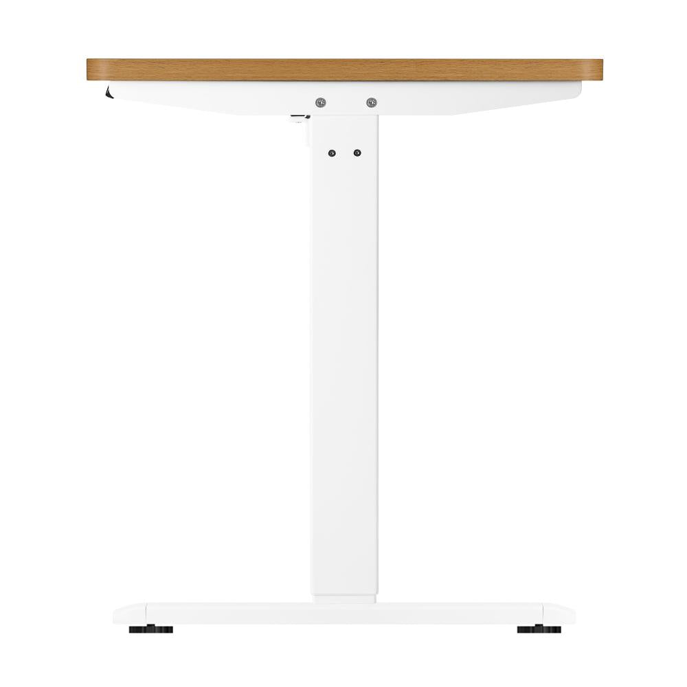 OIKITURE Sit Stand Desk Motorised Standing Desk Adjustable Table 160cm Lenght White and Oak-Standing Desk-PEROZ Accessories