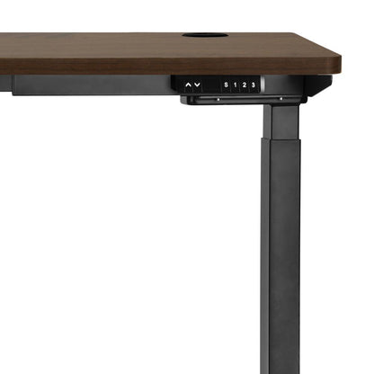 OIKITURE Ergonomic Sit Stand Desk 28&quot;-45&quot; Electric Standing Desk Home Office Computer Workstation Height Adjustable Desk 160cm Length Black and Walnut-Standing Desk-PEROZ Accessories