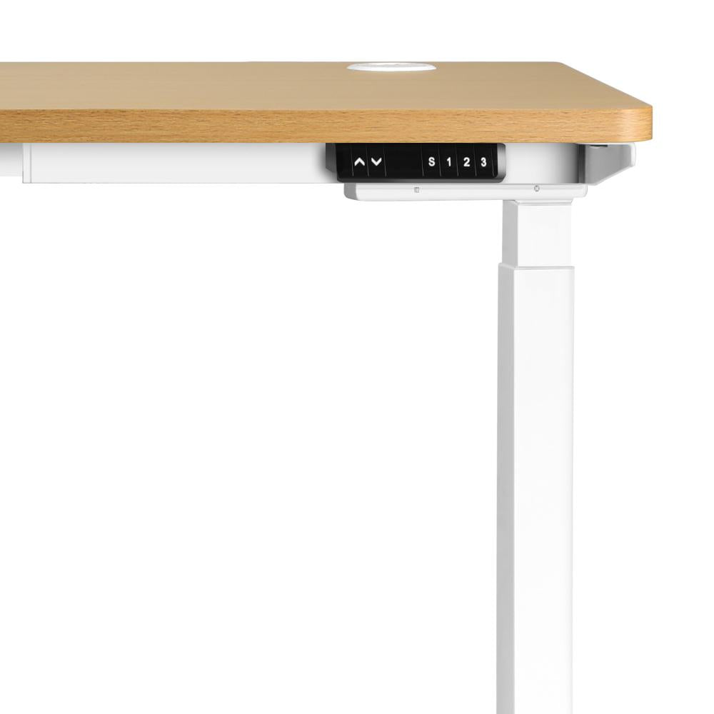 OIKITURE Ergonomic Sit Stand Desk 28&quot;-45&quot; Electric Standing Desk Home Office Computer Workstation Height Adjustable Desk 160cm Length White and WN-Standing Desk-PEROZ Accessories