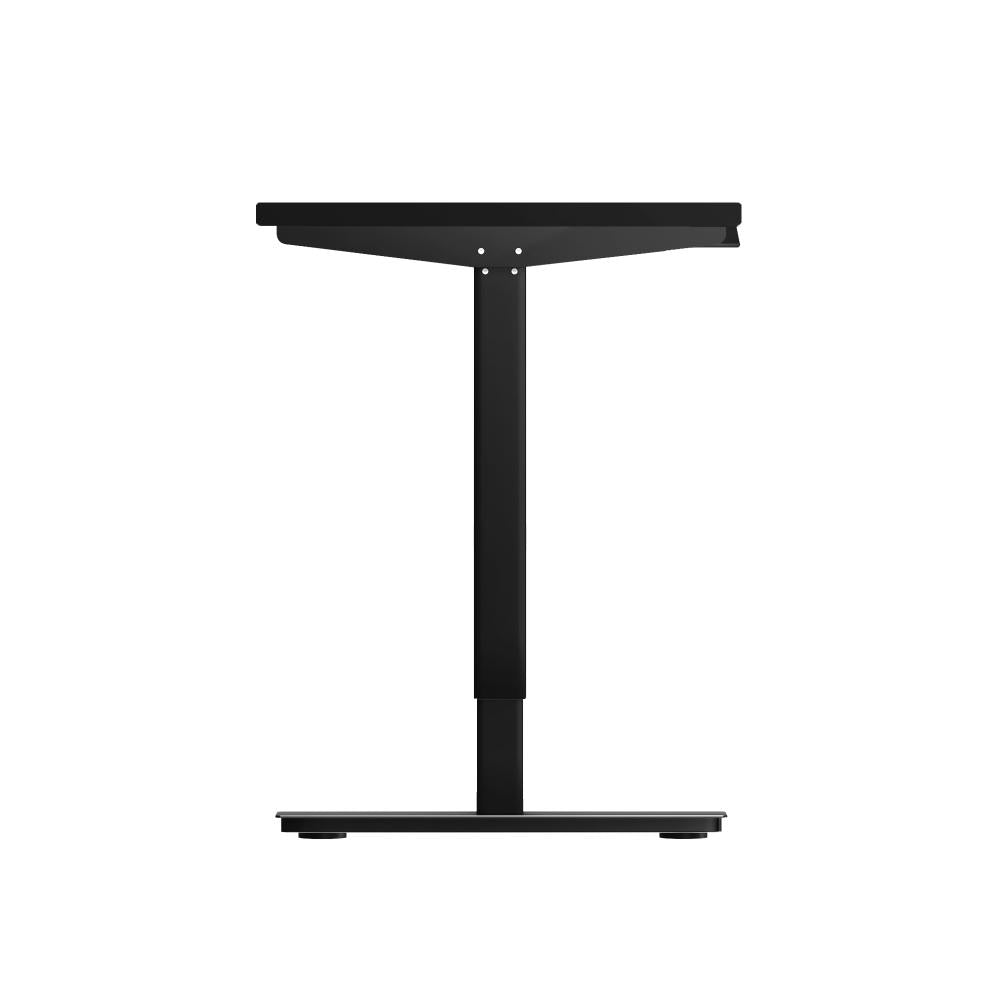 Oikiture Electric Standing Desk Single Motor Height Adjustable Sit Stand Table - Black/Black - 1400mm x 700mm-Standing Desks-PEROZ Accessories