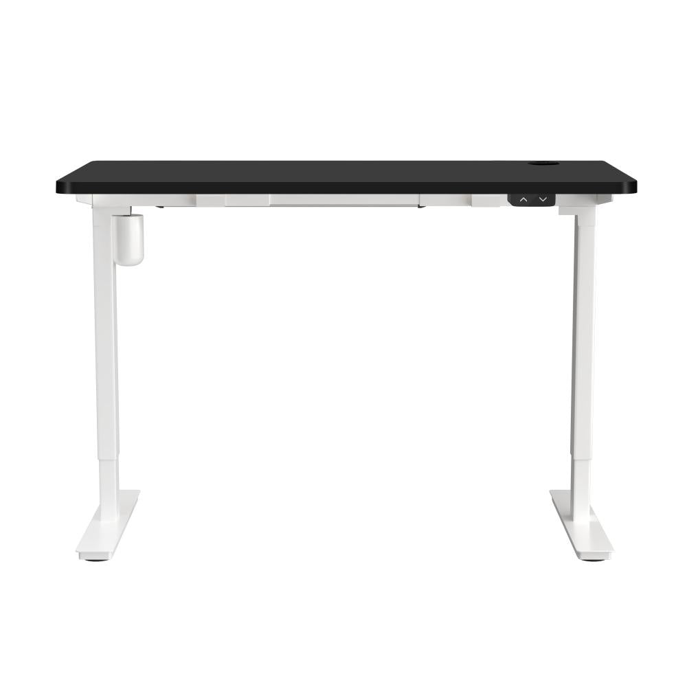 Oikiture Electric Standing Desk Single Motor Height Adjustable Sit Stand Table - White/Black - 1200mm x 600mm-Standing Desks-PEROZ Accessories