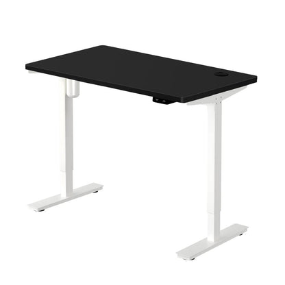 Oikiture Electric Standing Desk Single Motor Height Adjustable Sit Stand Table - White/Black - 1200mm x 600mm-Standing Desks-PEROZ Accessories