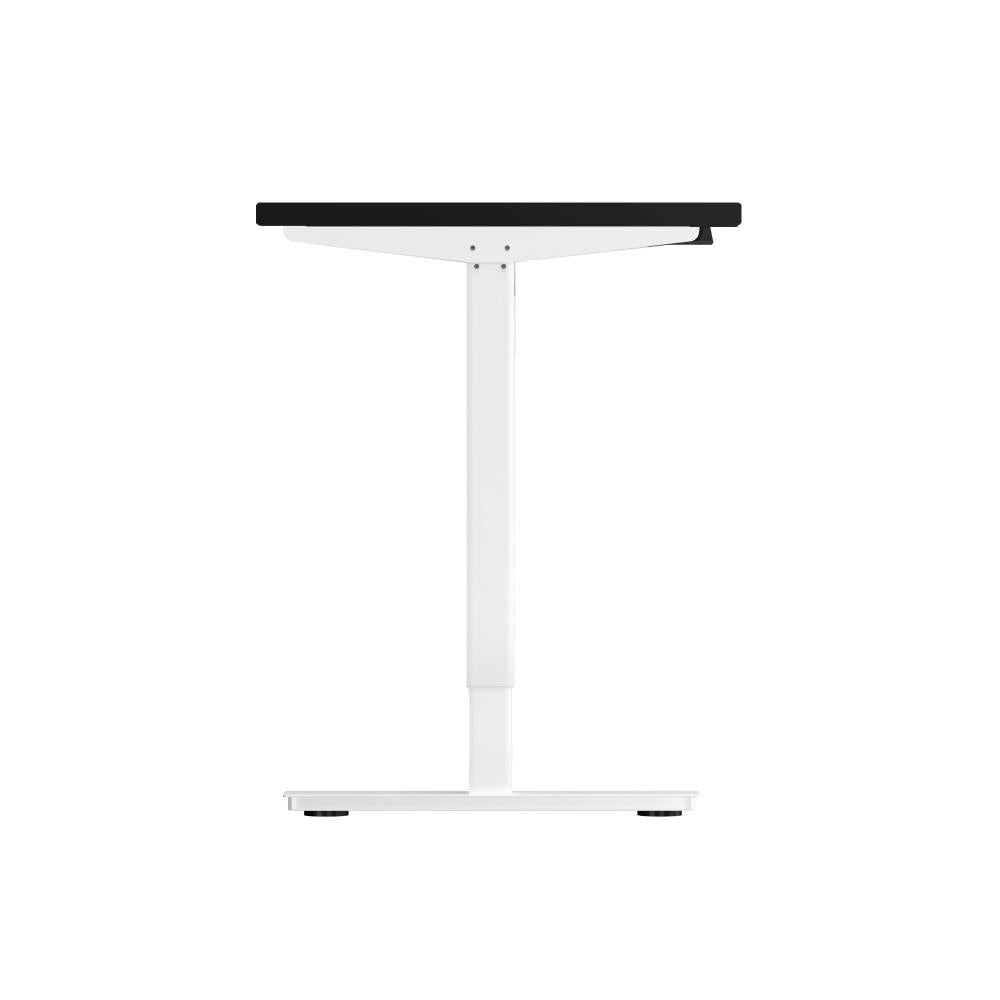 Oikiture Electric Standing Desk Single Motor Height Adjustable Sit Stand Table - White/Black - 1200mm x 600mm-Standing Desks-PEROZ Accessories