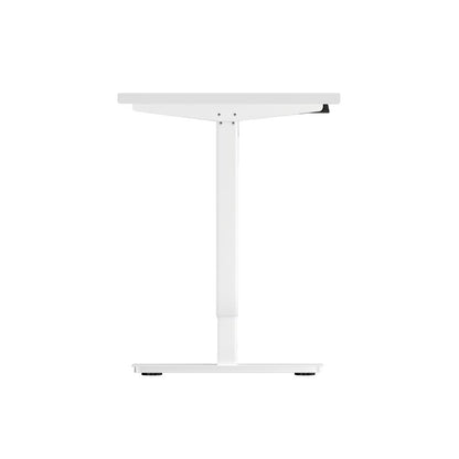 Oikiture Electric Standing Desk Single Motor Height Adjustable Sit Stand Table - White/White - 1400mm x 700mm-Standing Desks-PEROZ Accessories