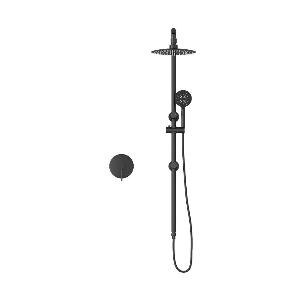 Welba 10&quot; Rain Shower Head Set Round Handheld With Shower Mixer Tap Black-Shower Heads-PEROZ Accessories