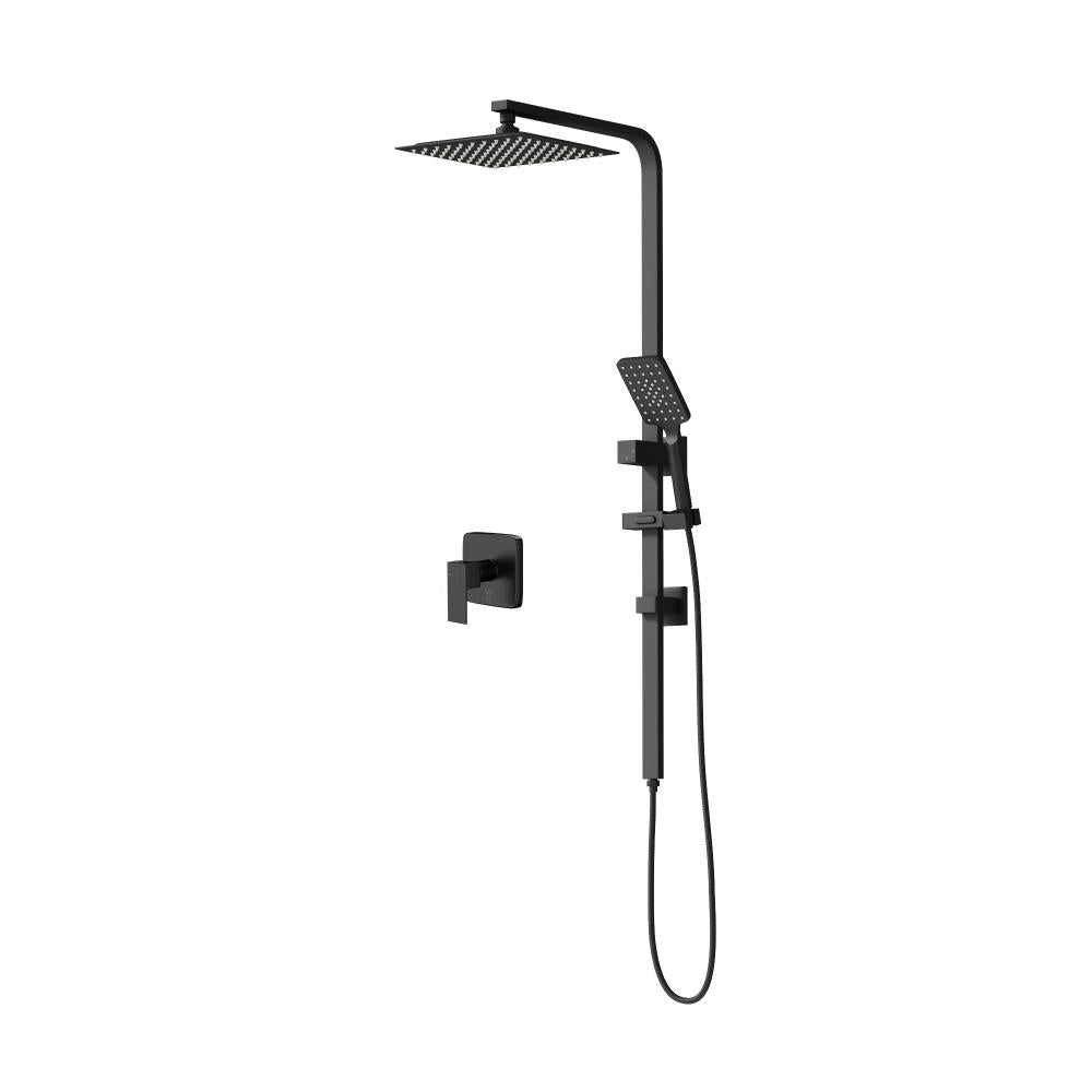 Welba 10&quot; Rain Shower Head Set Square Handheld With Shower Mixer Tap Black-Shower Heads-PEROZ Accessories