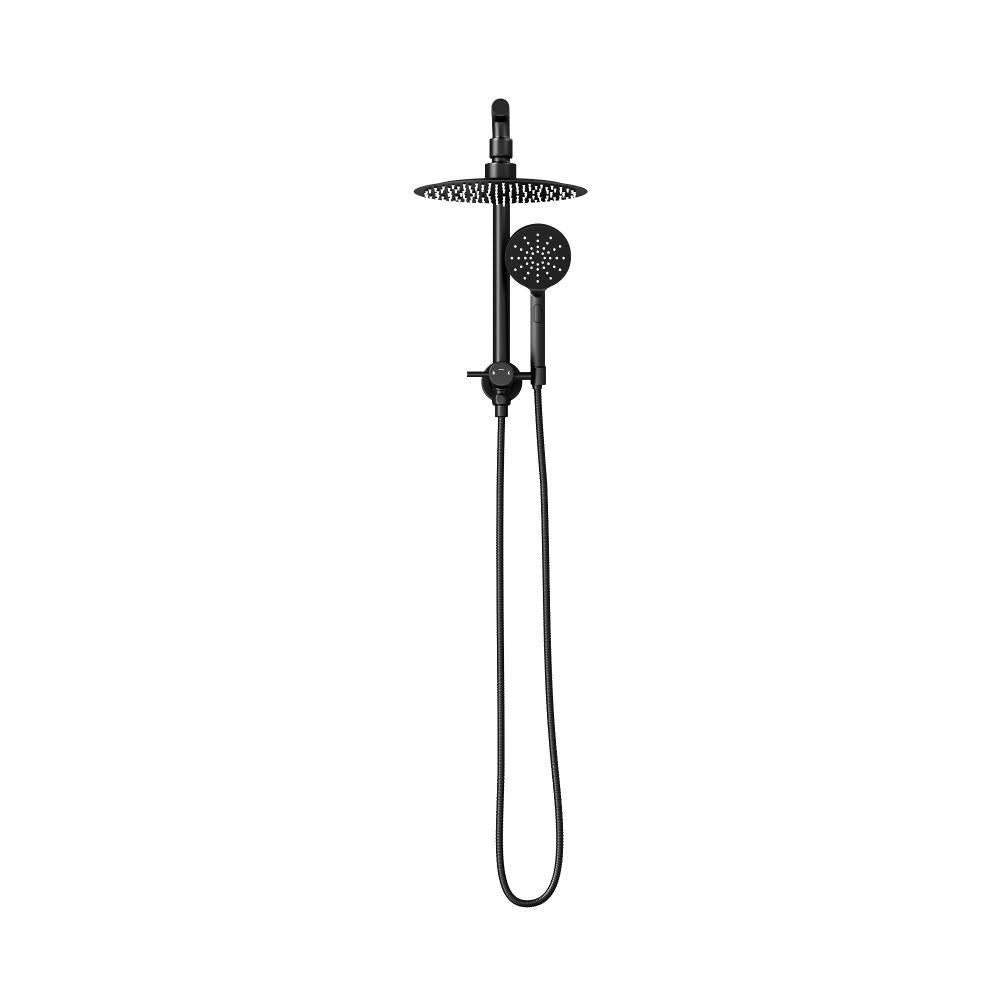 Welba 10&quot; Rain Shower Head Set Round 3-Mode Handheld Shower Gooseneck Black-Shower Heads-PEROZ Accessories