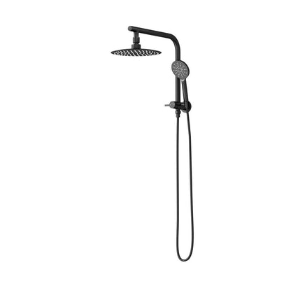 Welba 10&quot; Rain Shower Head Set Round 3-Mode Handheld Shower Gooseneck Black-Shower Heads-PEROZ Accessories