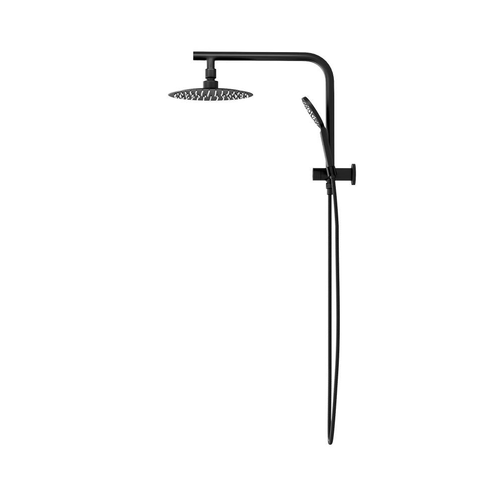 Welba 10&quot; Rain Shower Head Set Round 3-Mode Handheld Shower Gooseneck Black-Shower Heads-PEROZ Accessories