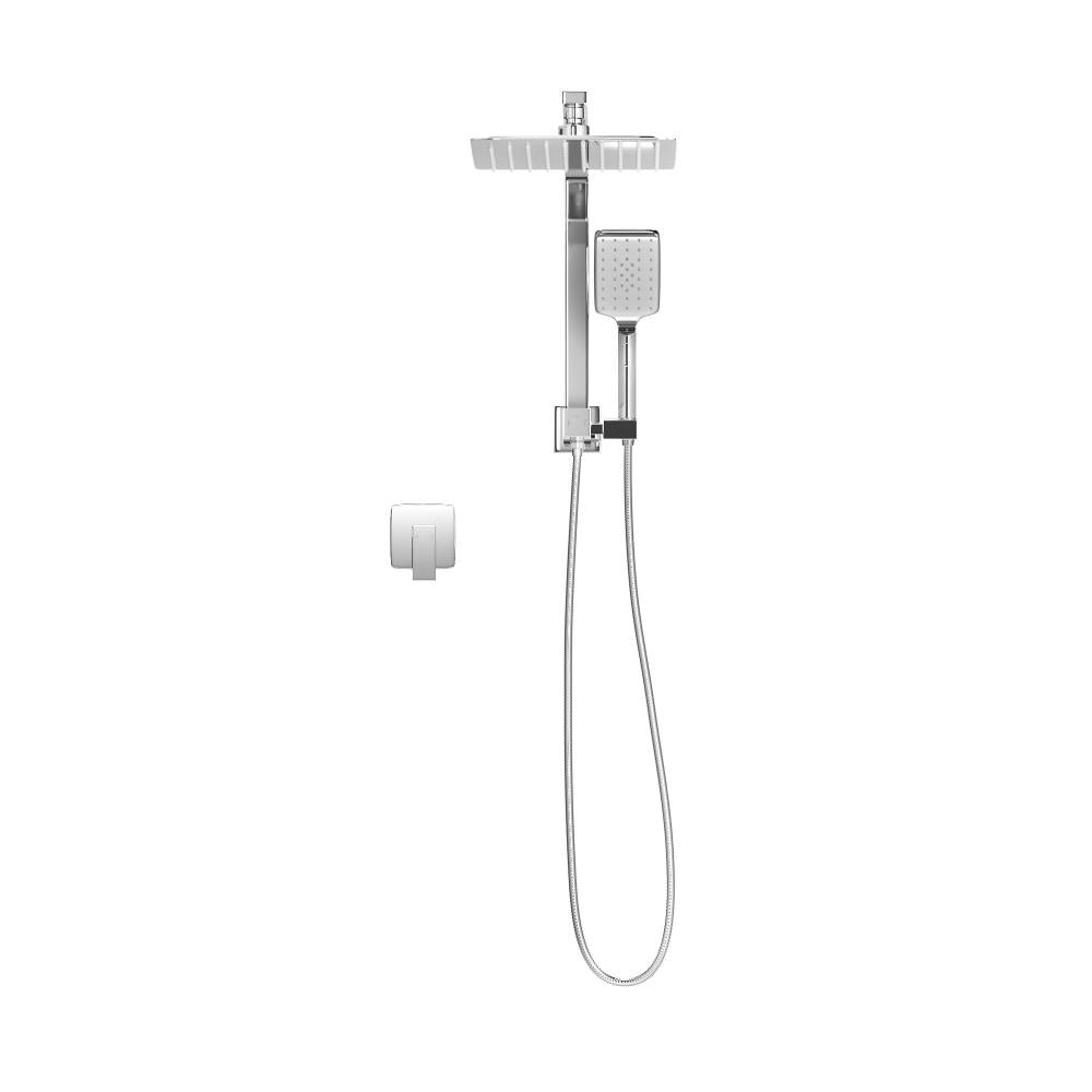 Welba 10&quot; Rain Shower Head Set With Mixer Square 3-Mode Handheld Shower Chrome-Shower Heads-PEROZ Accessories