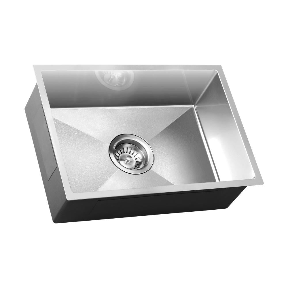 Welba 45X30CM Stainless Steel Sink Single Bowl with Waste Silver-Stainless Steel Sink-PEROZ Accessories